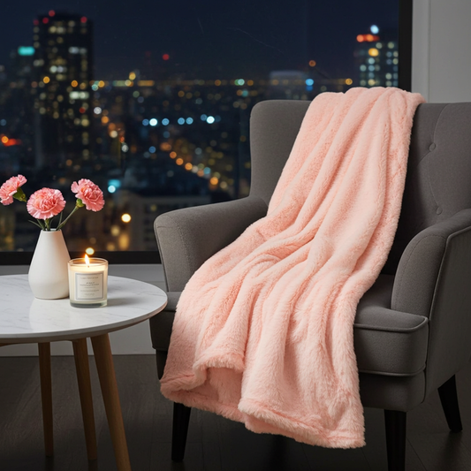 Decke Domiva Pink – Weiche Kuscheldecke in Rosa