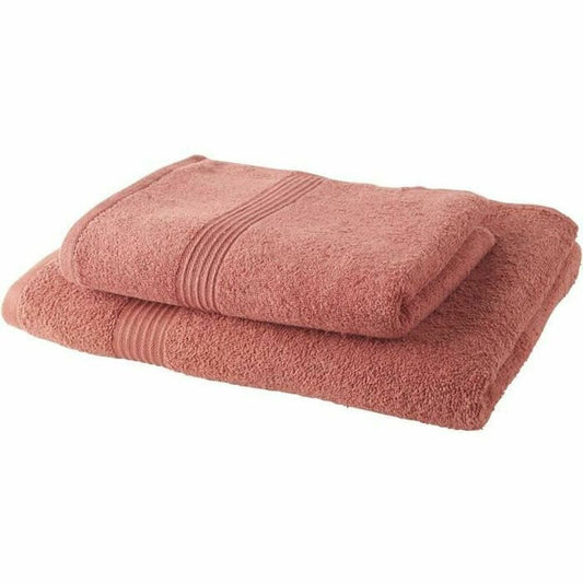 Towels Set TODAY 2 Units Terracotta 100% cotton-0