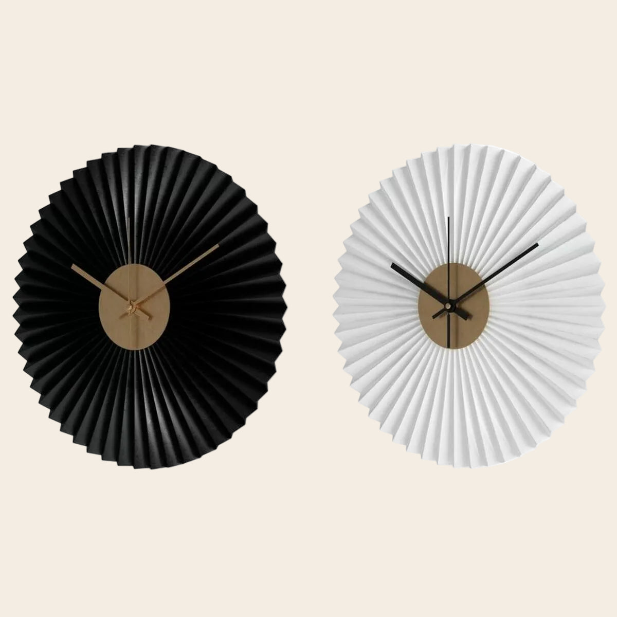 DKD Home Decor Moderne Wanduhr Weiß Schwarz 30 cm | 2er-Set)-0