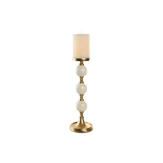 Candle Holder Home ESPRIT White Golden Aluminium Modern 15 x 15 x 43.5 cm-1