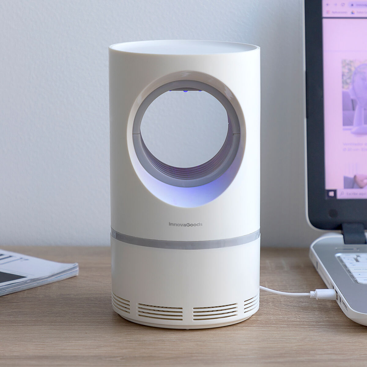 Anti-Mücken Saug-Lampe KL Virvel InnovaGoods – UV LED Insektenfalle mit USB-5