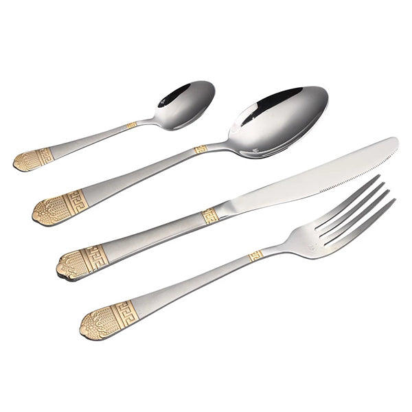 Set tacamuri 84 piese in diferite culori-argintiu/auriuBesteckset 84 Teile Edelstahl für 12 Personen – Silber / Gold-0