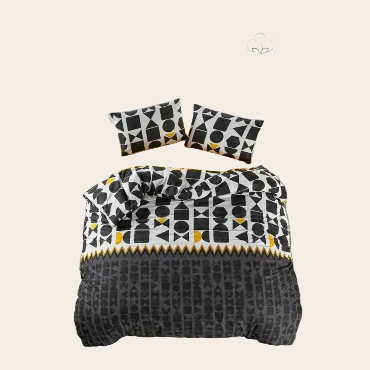 Bettwäsche-Set Schwarz – Super King (3-teilig) | 100 % Baumwolle-4