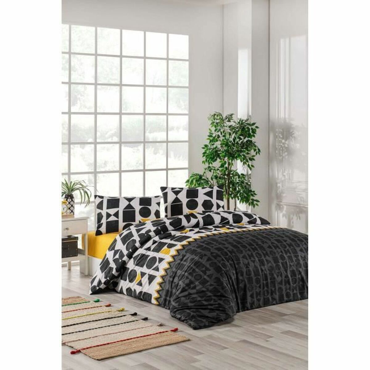 Duvet cover set Black Super king 3 Pieces-3