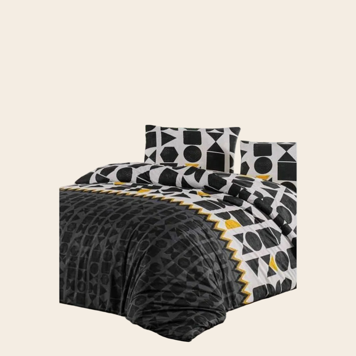 Bettwäsche-Set Schwarz – Super King (3-teilig) | 100 % Baumwolle-1