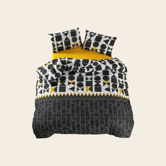 Bettwäsche-Set Schwarz – Super King (3-teilig) | 100 % Baumwolle-0