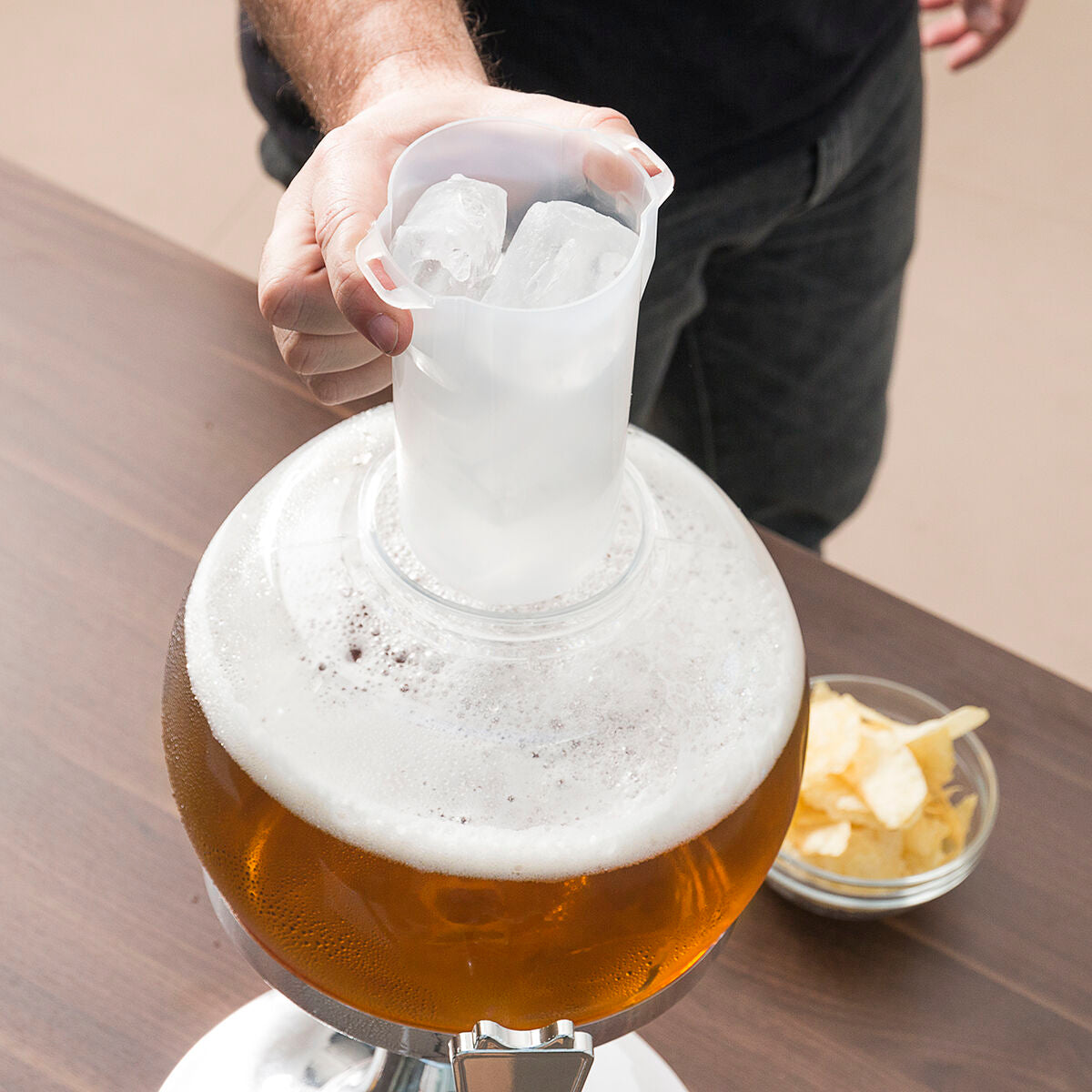 Cooling Beer Dispenser Ball 3,5L mit Eisfach – Getränkespender für Bier, Cocktails & Partys-6